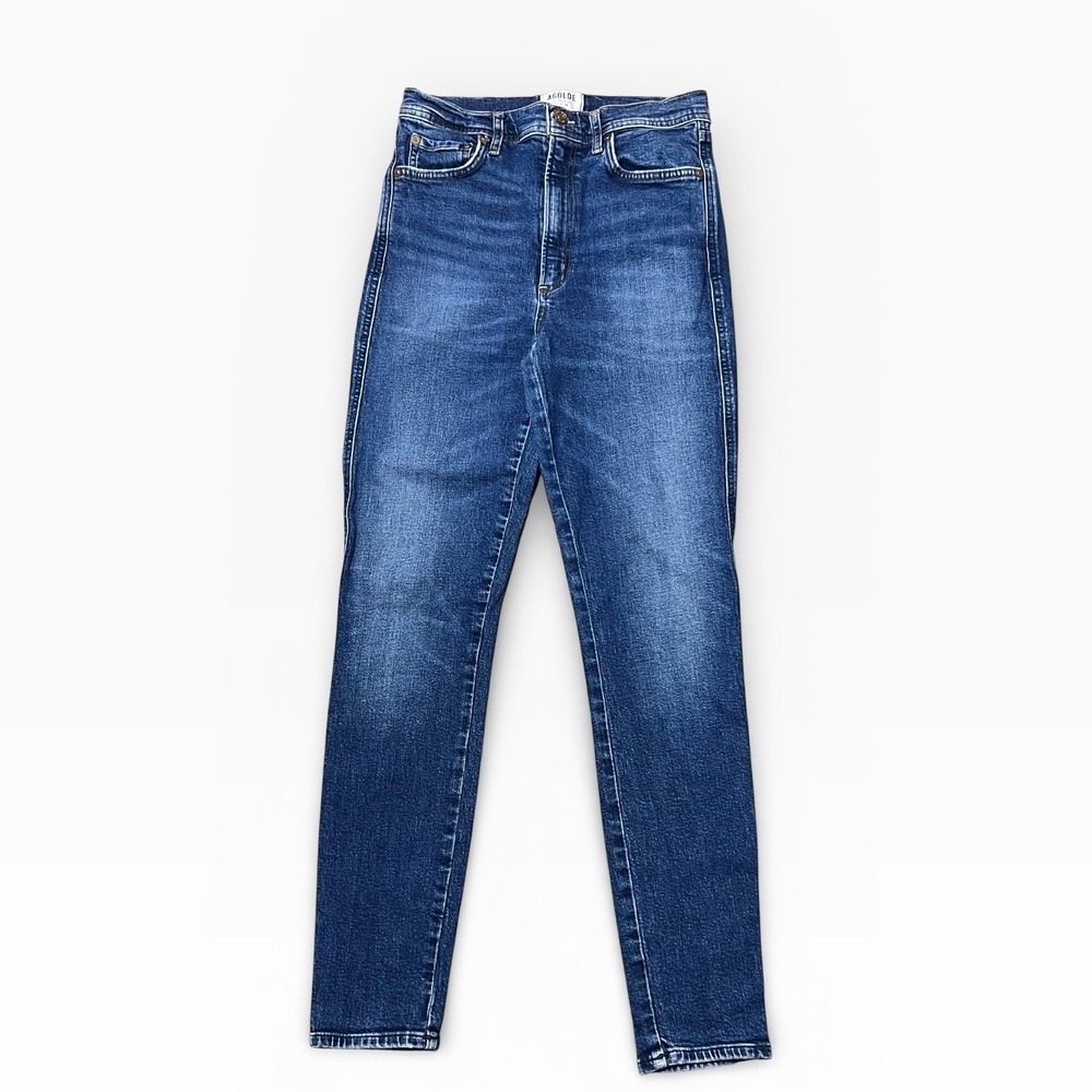 AGOLDE High Rise Skinny Jeans‎ Medium Wash Blue Size 27 Ankle Premium Stretch